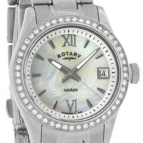 NIB HAVANA MOTHER of pearl SS watch Rotary Brand